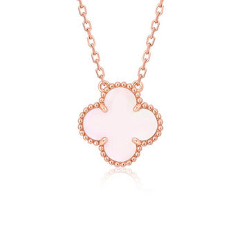 [Olivia JW]CLOVER 15MM PINK MOTHER-OF-PEARL SINGLE FLOWER NECKLACE