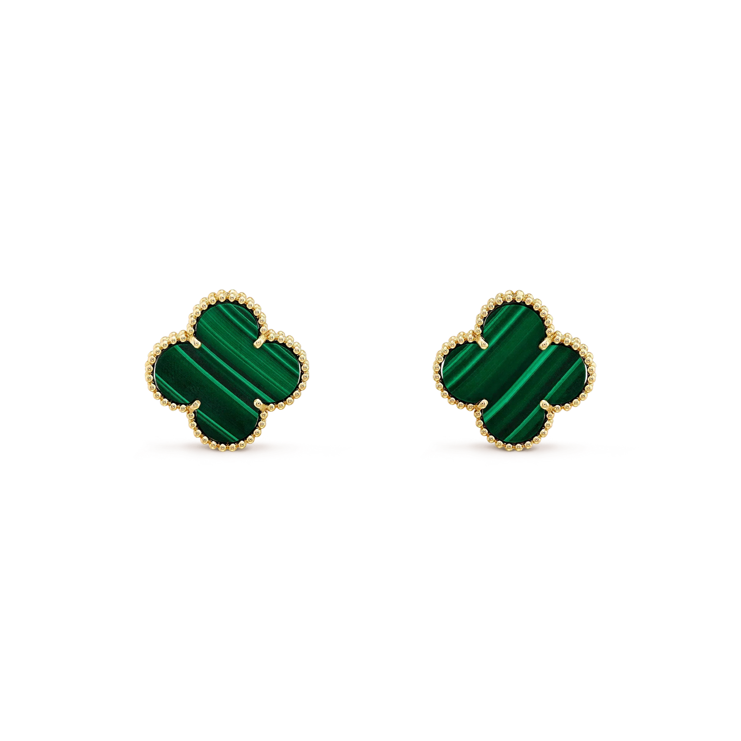 [Olivia JW]CLOVER MINI 9.5MM MALACHITE  EARRINGS