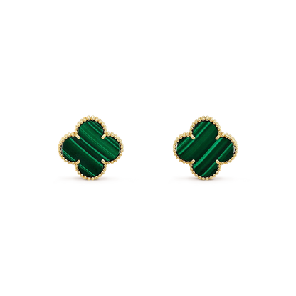 [Olivia JW]CLOVER MINI 9.5MM MALACHITE  EARRINGS