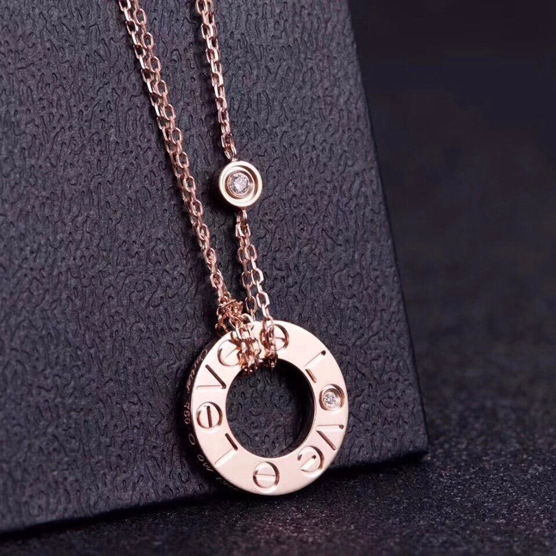 [Olivia JW]LOVE NECKLACE 16MM 2 DIAMONDS