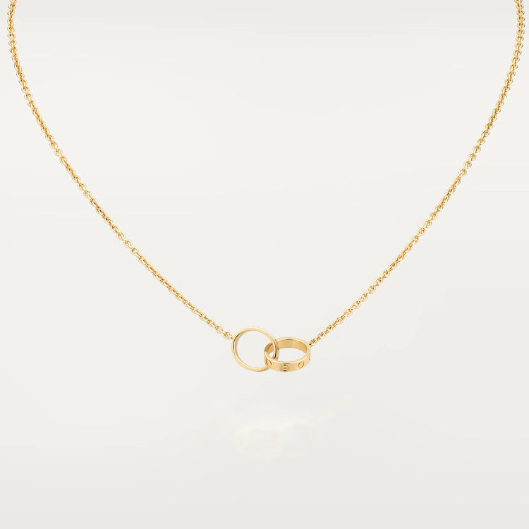 [Olivia JW]LOVE NECKLACE DOUBLE RING GOLD