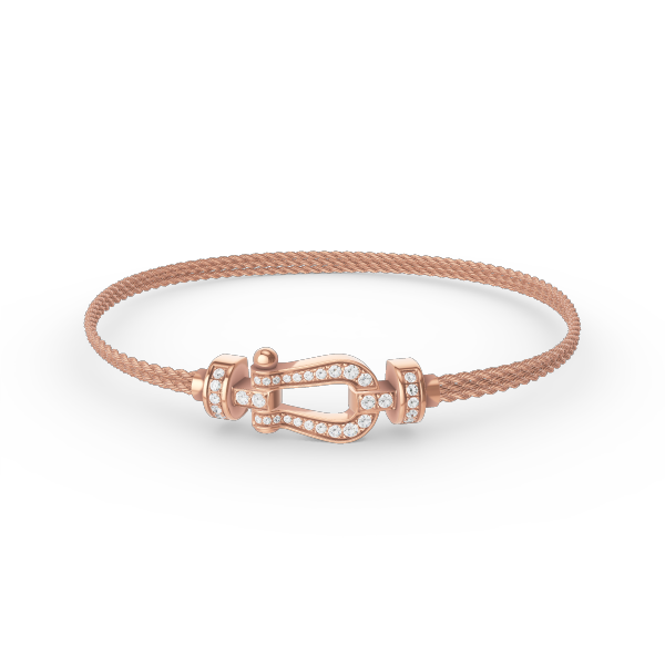 [Olivia JW]FORCE SMALL HORSESHOE  DIAMOND CHAIN ROPE BRACELET