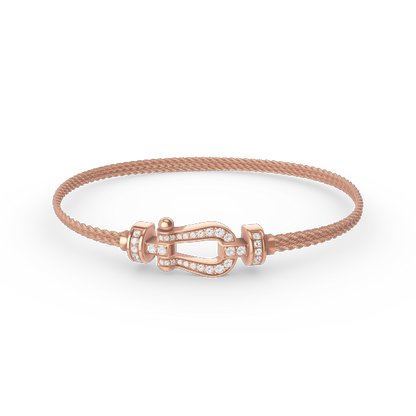 [Olivia JW]FORCE SMALL HORSESHOE  DIAMOND CHAIN ROPE BRACELET