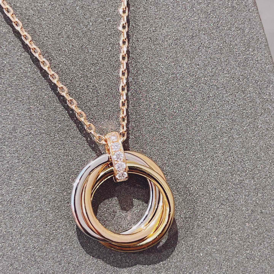 [Olivia JW]TRINITY NECKLACE GOLD  DIAMONDS