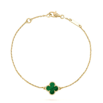 [Olivia JW]CLOVER BRACELET MALACHITE 1 MOTIF