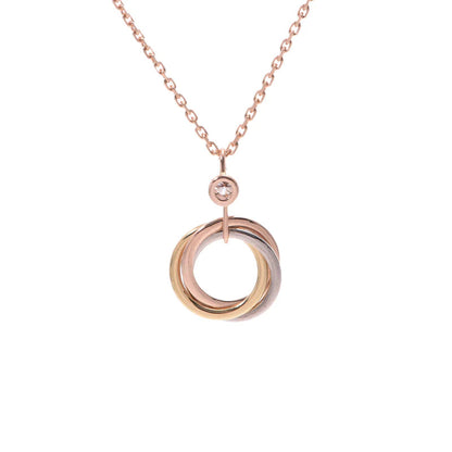 [Olivia JW]TRINITY SILVER GOLD PINK GOLD NECKLACE