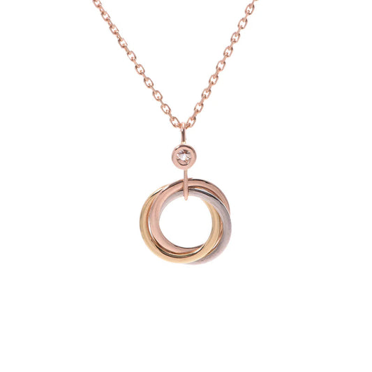 [Olivia JW]TRINITY SILVER GOLD PINK GOLD NECKLACE