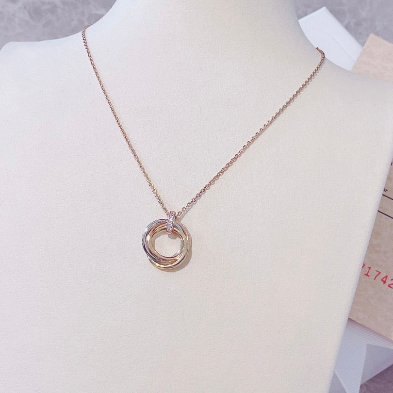 [Olivia JW]TRINITY NECKLACE GOLD  DIAMONDS