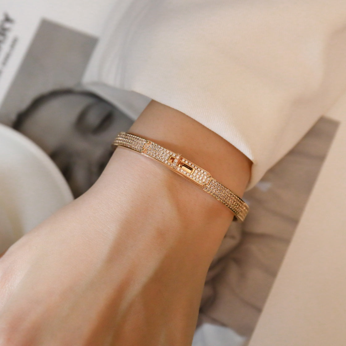 [Olivia JW]KELLY BRACELET DIAMOND PAVED