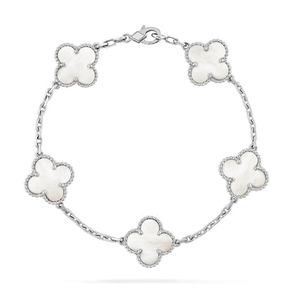 [Olivia JW]CLOVER SILVER MOP 5 MOTIF BRACELET