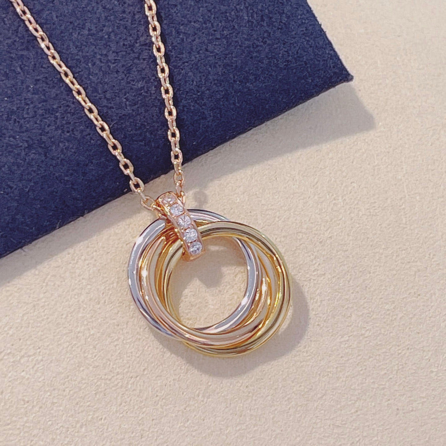[Olivia JW]TRINITY NECKLACE GOLD  DIAMONDS