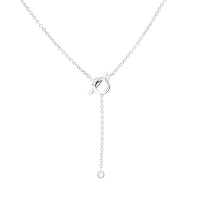 [Olivia JW]FINESSE SILVER DIAMOND NECKLACE