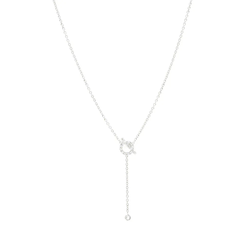 [Olivia JW]FINESSE SILVER DIAMOND NECKLACE
