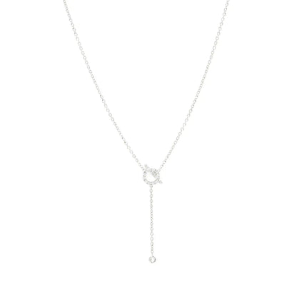 [Olivia JW]FINESSE SILVER DIAMOND NECKLACE
