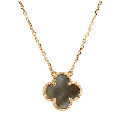 [Olivia JW]CLOVER 15MM  GRAY MOTHER OF PEARL NECKLACE