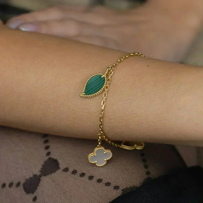 [Olivia JW]LUCKY SPRING 5 MOTIF GOLD BRACELET