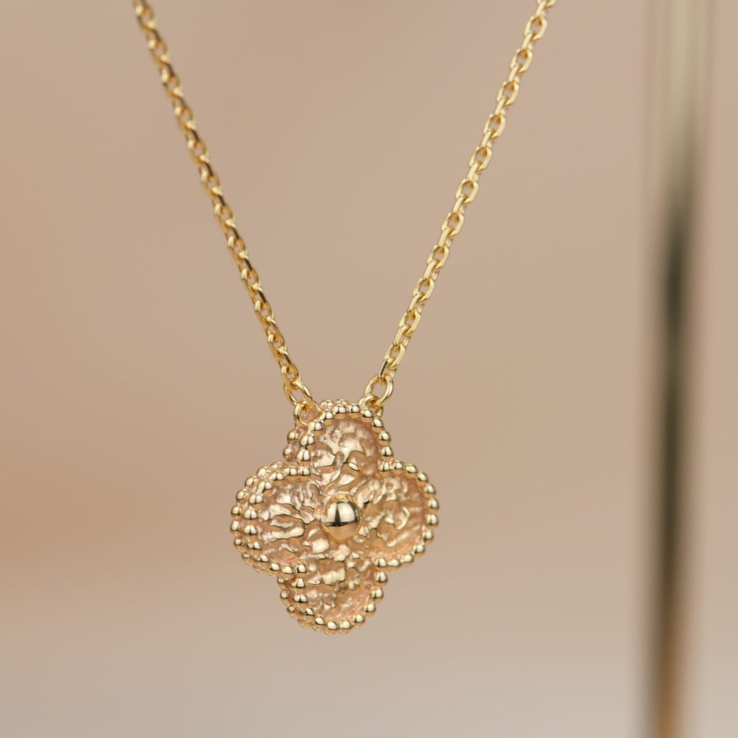 [Olivia JW]CLOVER 15MM  BRONZING NECKLACE