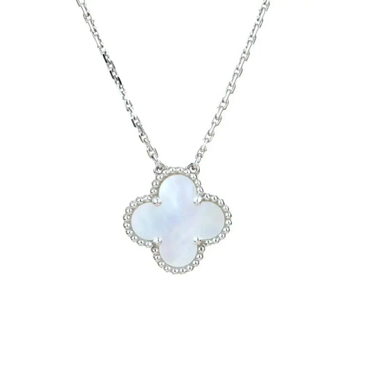 [Olivia JW]CLOVER  15MM WHITE MOTHER-OF-PEARL SILVER