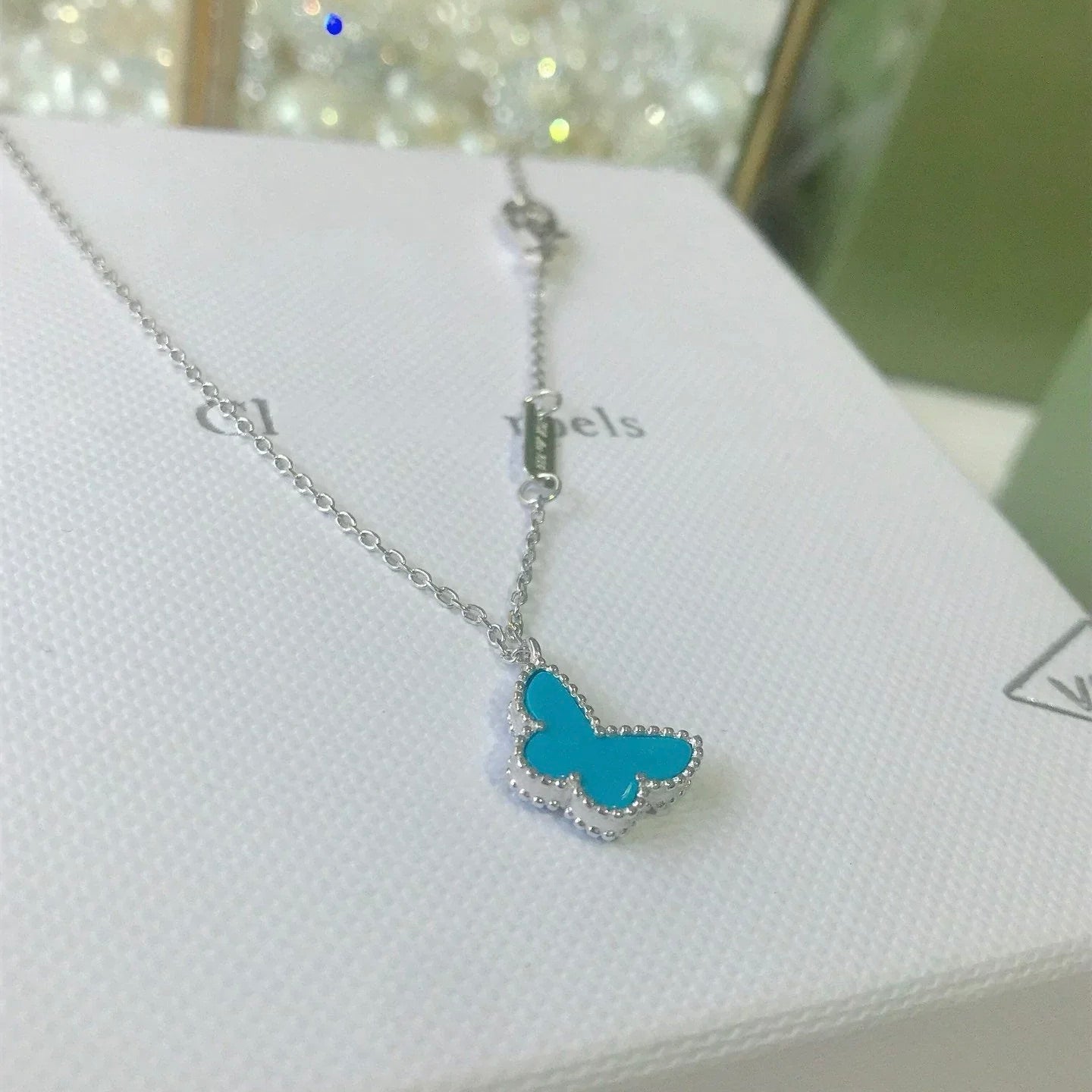 [Olivia JW]BUTTERFLY TURQUOISE BUTTERFLY BRACELET SILVER
