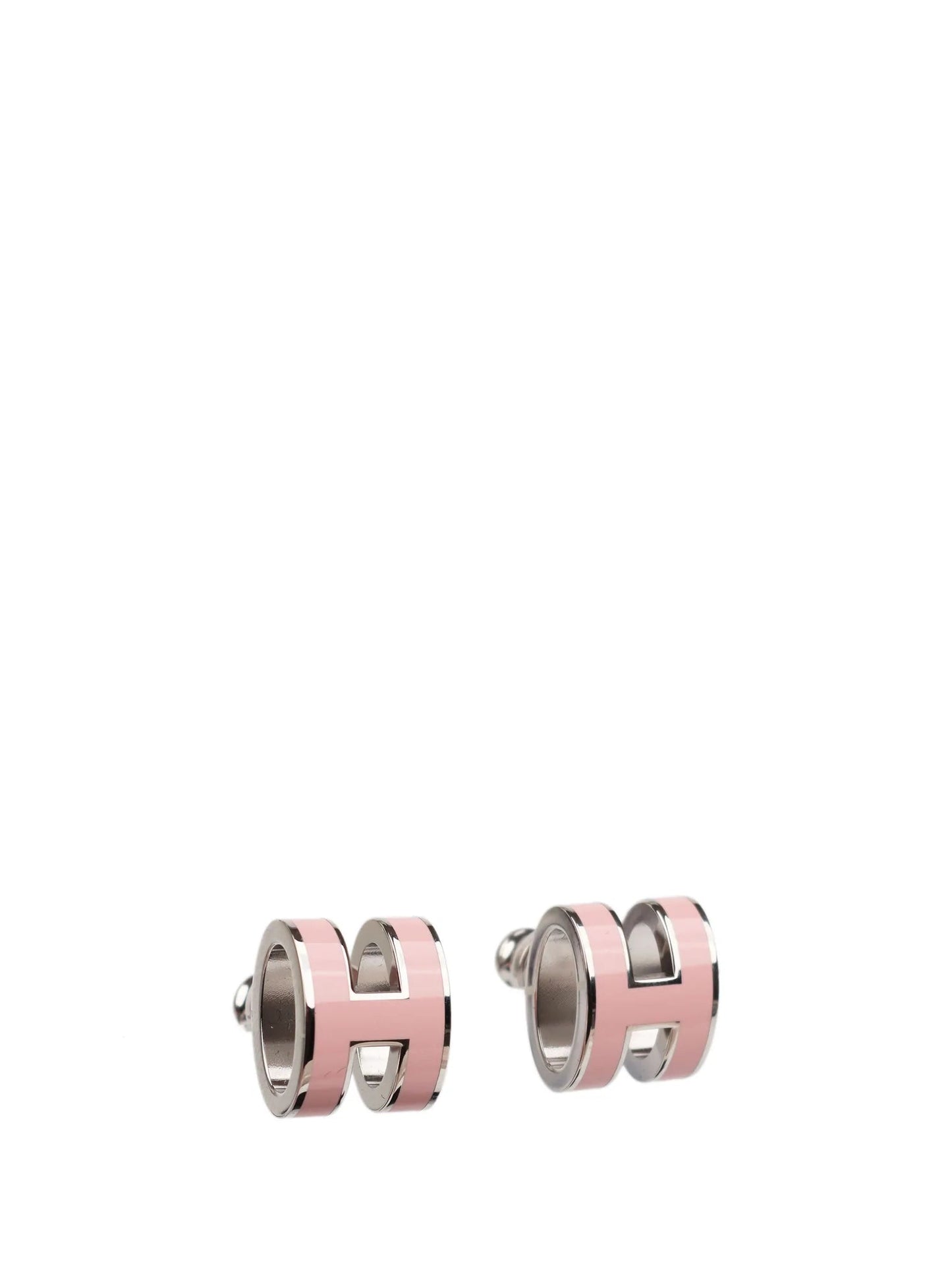 [Olivia JW]MINI POP H SILVER EARRINGS PINK