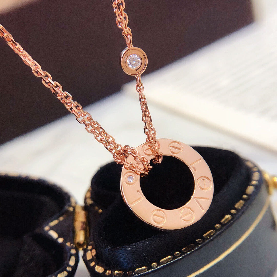 [Olivia JW]LOVE NECKLACE 16MM 2 DIAMONDS