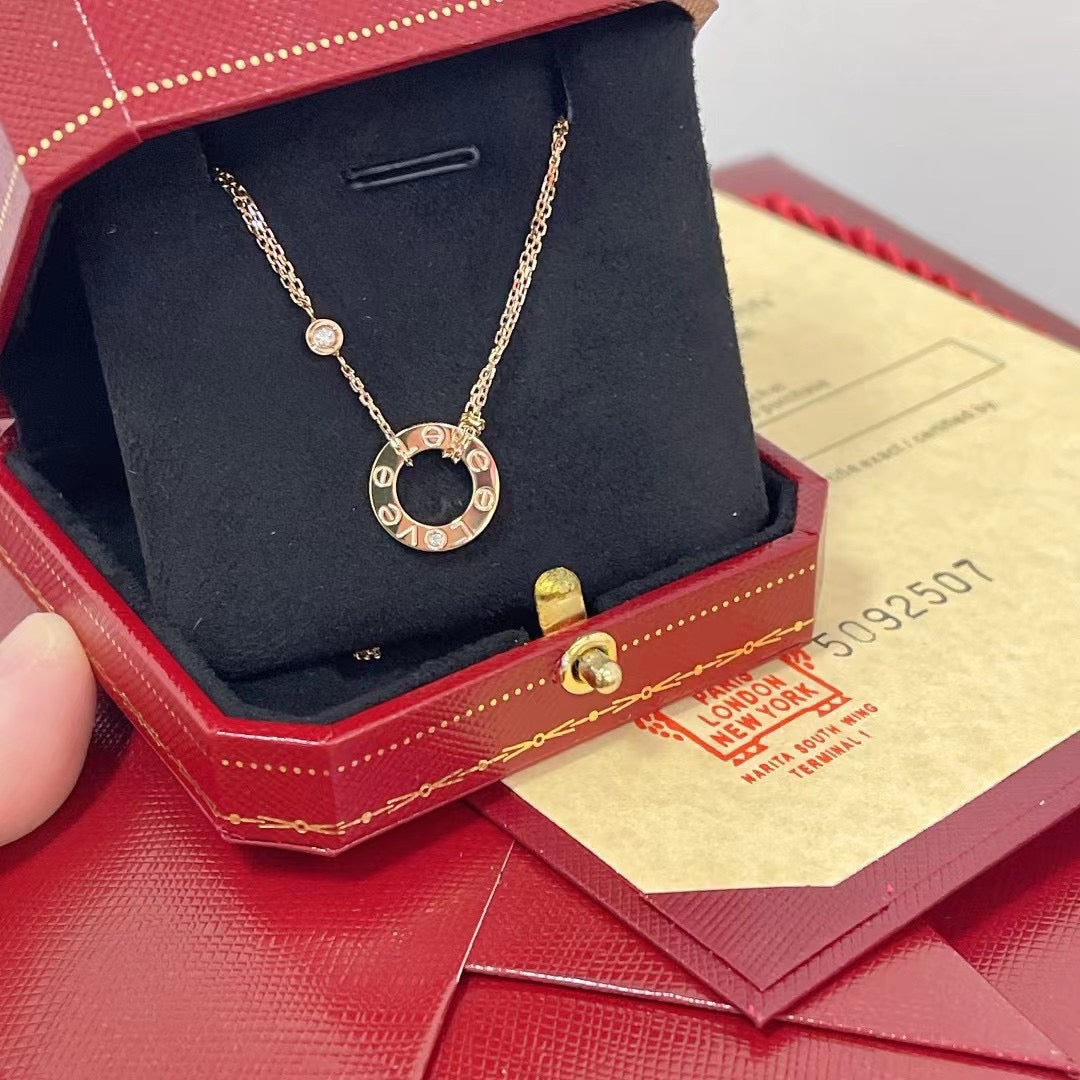 [Olivia JW]LOVE NECKLACE 16MM 2 DIAMONDS