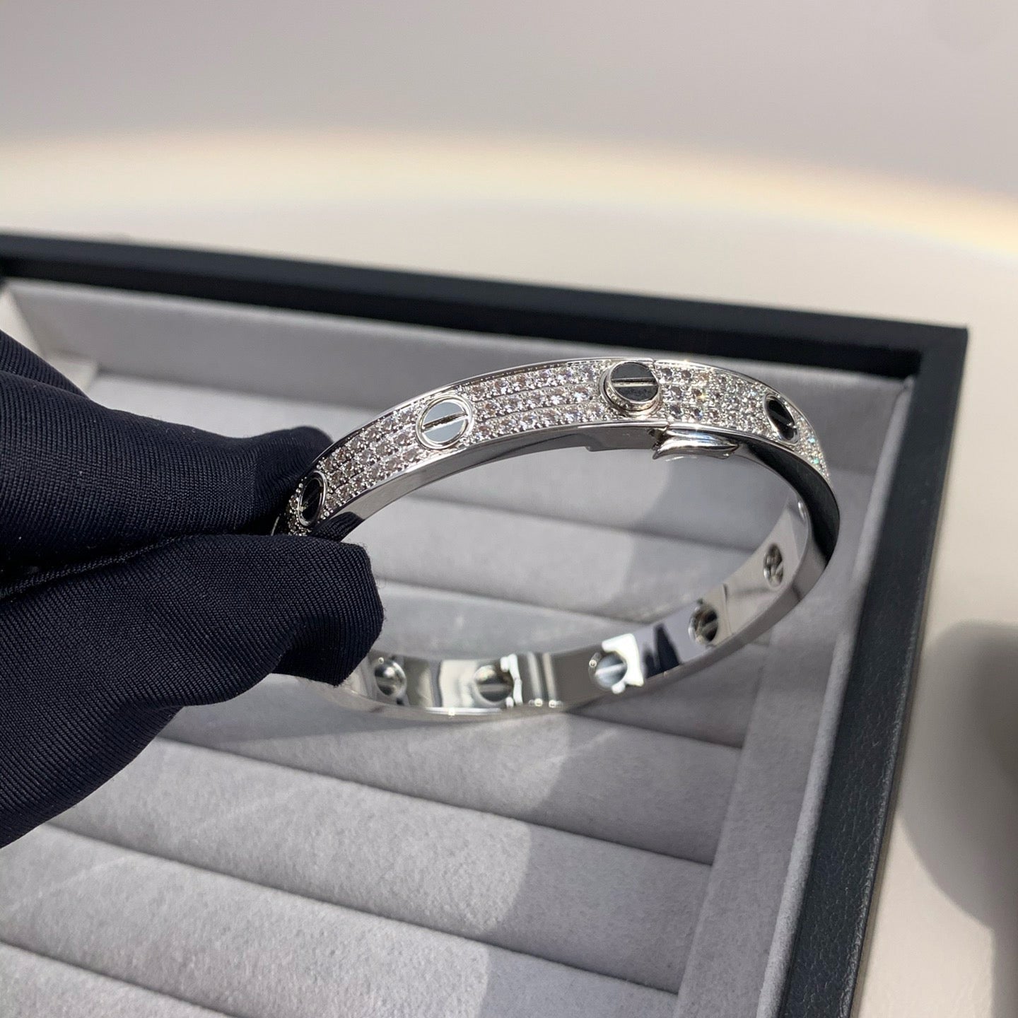 [Olivia JW]LOVE BRACELET 6.1MM DIAMOND-PAVED CERAMIC