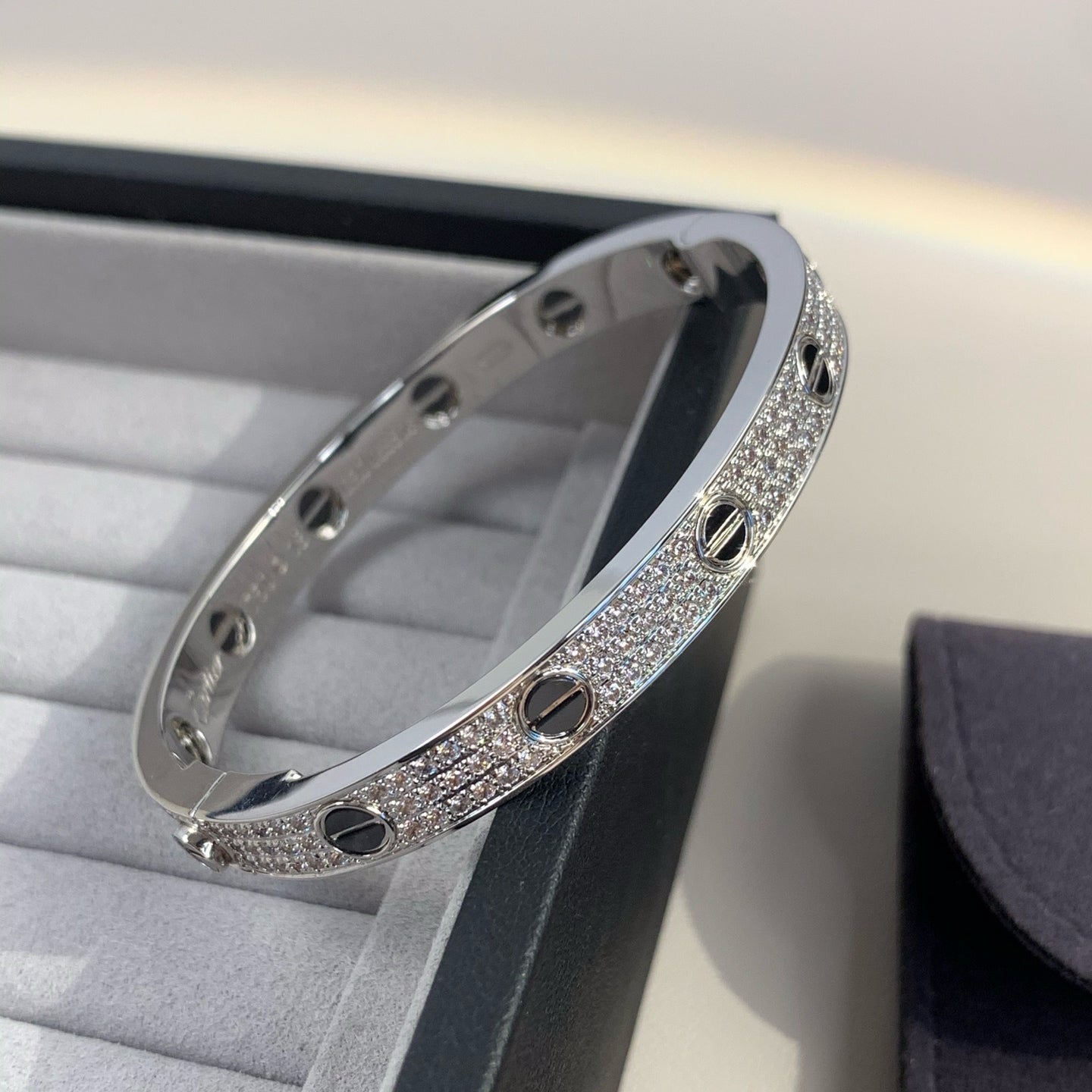[Olivia JW]LOVE BRACELET 6.1MM DIAMOND-PAVED CERAMIC