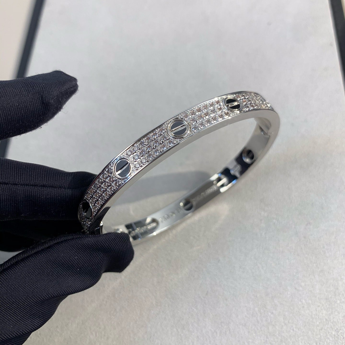 [Olivia JW]LOVE BRACELET 6.1MM DIAMOND-PAVED CERAMIC