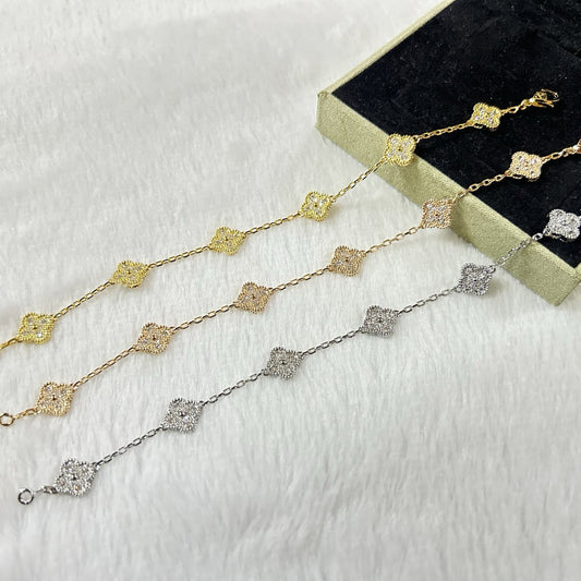 [Olivia JW]CLOVER 6 MOTIF DIAMOND BRACELET