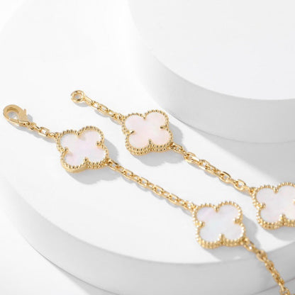 [Olivia JW]CLOVER 10 MOTIFS WHITE MOTHER OF PEARL NECKLACE