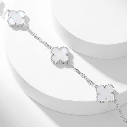 [Olivia JW]CLOVER 10 MOTIFS WHITE MOTHER OF PEARL NECKLACE