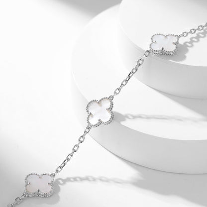 [Olivia JW]CLOVER 10 MOTIFS WHITE MOTHER OF PEARL NECKLACE
