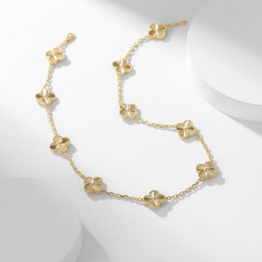 [Olivia JW]CLOVER 10 MOTIFS LASER NECKLACE