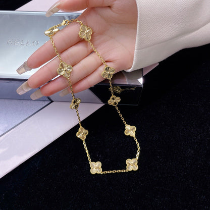 [Olivia JW]CLOVER 10 MOTIFS LASER NECKLACE