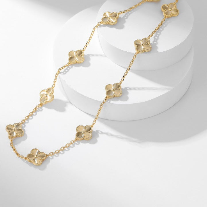 [Olivia JW]CLOVER 10 MOTIFS LASER NECKLACE