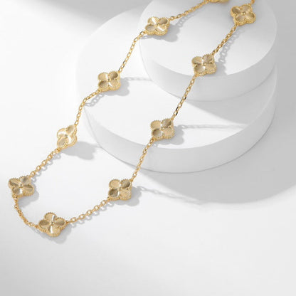 [Olivia JW]CLOVER 10 MOTIFS LASER NECKLACE