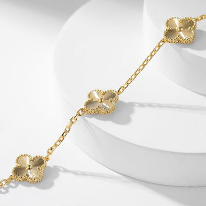 [Olivia JW]CLOVER 10 MOTIFS LASER NECKLACE