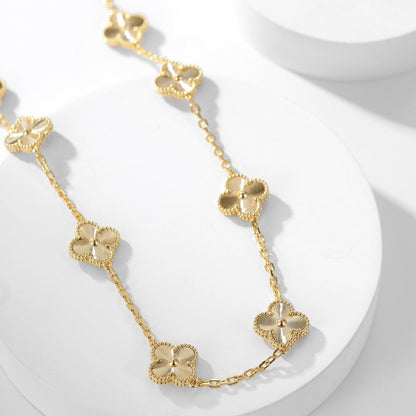 [Olivia JW]CLOVER 10 MOTIFS LASER NECKLACE
