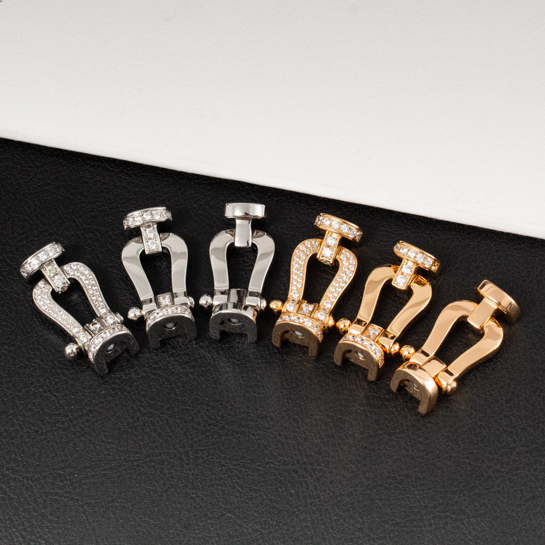 [Olivia JW]FORCE LARGE HORSESHOE HALF DIAMOND BRACELET GOLD