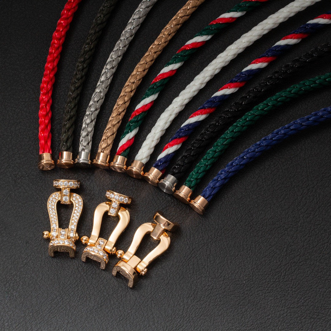 [Olivia JW]FORCE LARGE HORSESHOE FULL DIAMOND BRACELET GOLD