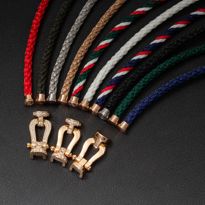 [Olivia JW]FORCE LARGE HORSESHOE HALF DIAMOND BRACELET GOLD