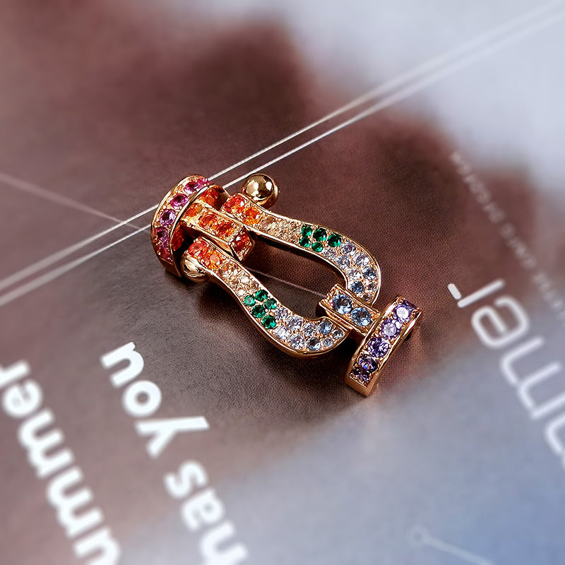 [Olivia JW]FORCE LARGE HORSESHOE  COLORED DIAMOND BRACELET ROSE GOLD