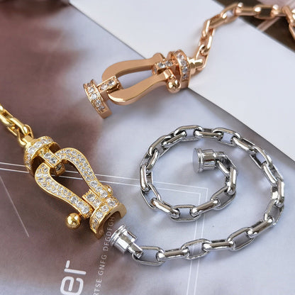 [Olivia JW]FORCE LARGE HORSESHOE CLASP  METAL BRACELET