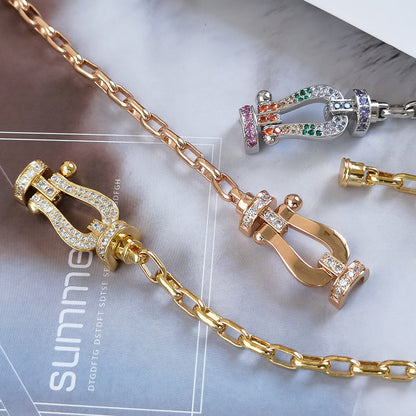 [Olivia JW]FORCE LARGE HORSESHOE CLASP  METAL BRACELET