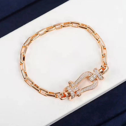 [Olivia JW]FORCE LARGE HORSESHOE CLASP  METAL BRACELET