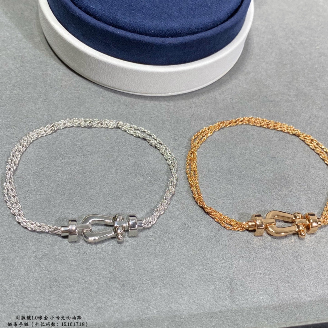 [Olivia JW]FORCE SMALL HORSESHOE  DIAMOND CHAIN ROPE BRACELET