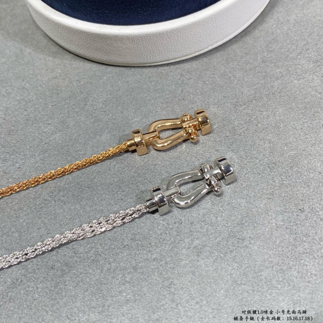 [Olivia JW]FORCE SMALL HORSESHOE  DIAMOND CHAIN ROPE BRACELET