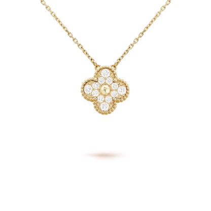 [Olivia JW]CLOVER 15MM DIAMOND SINGLE FLOWER NECKLACE