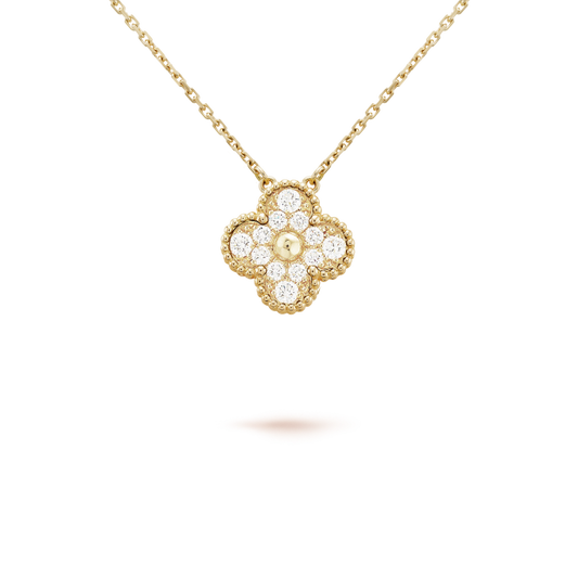 [Olivia JW]CLOVER 15MM DIAMOND SINGLE FLOWER NECKLACE